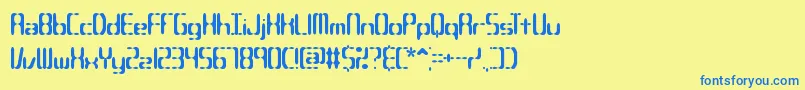 フォントCompc2s – 青い文字が黄色の背景にあります。