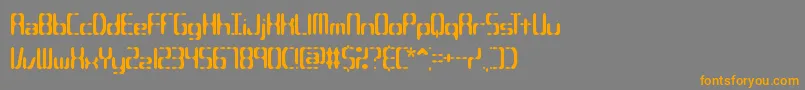 フォントCompc2s – オレンジの文字は灰色の背景にあります。