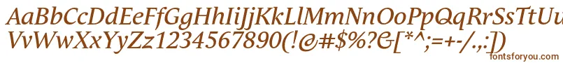 Шрифт AndulkaTextProItalic – коричневые шрифты на белом фоне