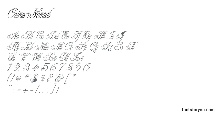 Czcionka OsirusNormal – alfabet, cyfry, specjalne znaki