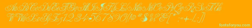 OsirusNormal Font – Green Fonts on Orange Background