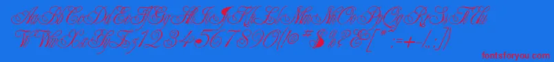 OsirusNormal-Schriftart – Rote Schriften auf blauem Hintergrund