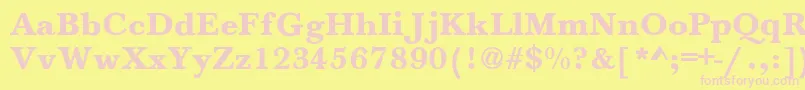 HoundsBold-fontti – vaaleanpunaiset fontit keltaisella taustalla