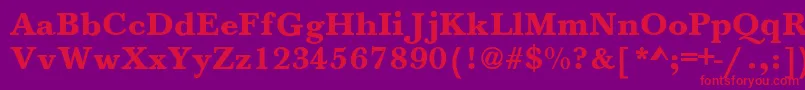 HoundsBold-Schriftart – Rote Schriften auf violettem Hintergrund