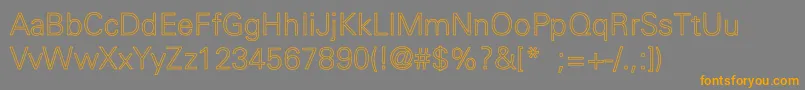 UniversLightLightHollow Font – Orange Fonts on Gray Background