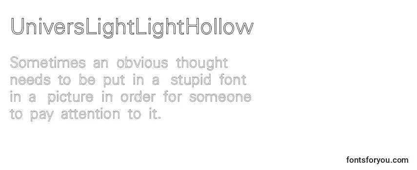 UniversLightLightHollow Font