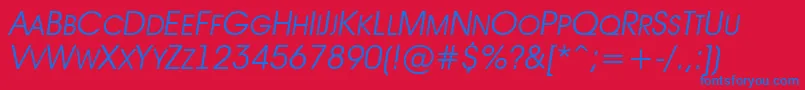 AAvantetitlercpsupcLightitalic Font – Blue Fonts on Red Background