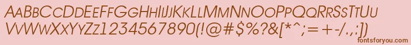 Подробнее о шрифте AAvantetitlercpsupcLightitalic Шрифт AAvantetitlercpsupcLightitalic – коричневые шрифты на розовом фоне