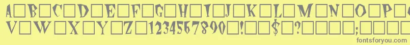 フォントWildsidePlain – 黄色の背景に灰色の文字