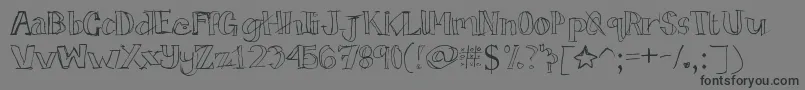 フォントTictactoe – 黒い文字の灰色の背景