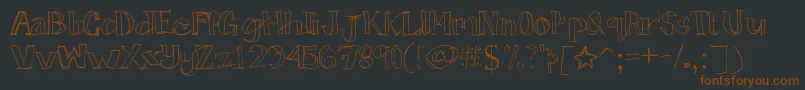 Шрифт Tictactoe – коричневые шрифты на чёрном фоне