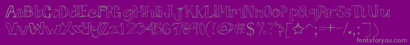 Tictactoe Font – Gray Fonts on Purple Background