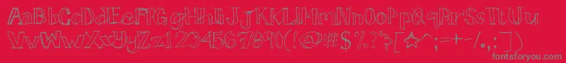 Tictactoe-Schriftart – Graue Schriften auf rotem Hintergrund