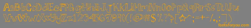 Tictactoe Font – Orange Fonts on Gray Background