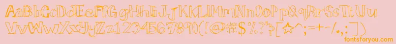 Tictactoe Font – Orange Fonts on Pink Background