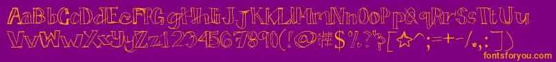 Tictactoe Font – Orange Fonts on Purple Background