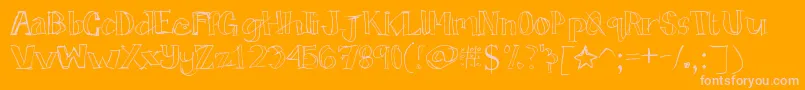 Tictactoe Font – Pink Fonts on Orange Background