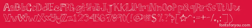 Tictactoe Font – Pink Fonts on Red Background