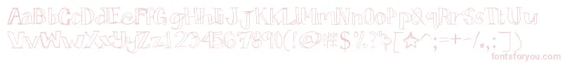 Tictactoe-Schriftart – Rosa Schriften auf weißem Hintergrund