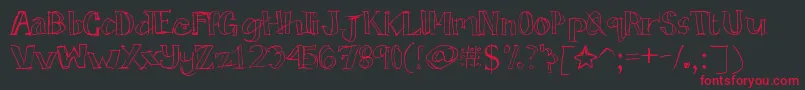Tictactoe Font – Red Fonts on Black Background