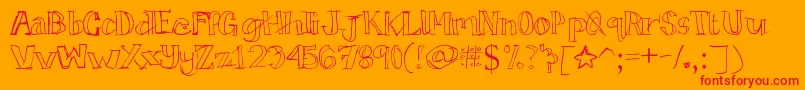 Tictactoe Font – Red Fonts on Orange Background
