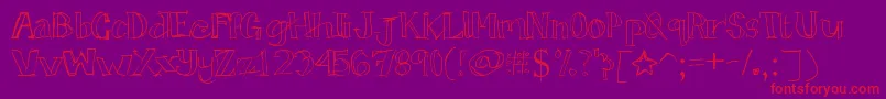 Tictactoe Font – Red Fonts on Purple Background