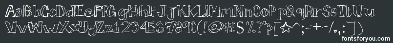 Tictactoe-fontti – valkoiset fontit mustalla taustalla