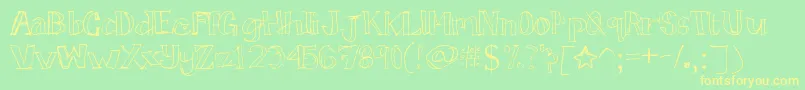 Tictactoe Font – Yellow Fonts on Green Background