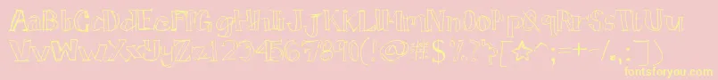 Tictactoe Font – Yellow Fonts on Pink Background