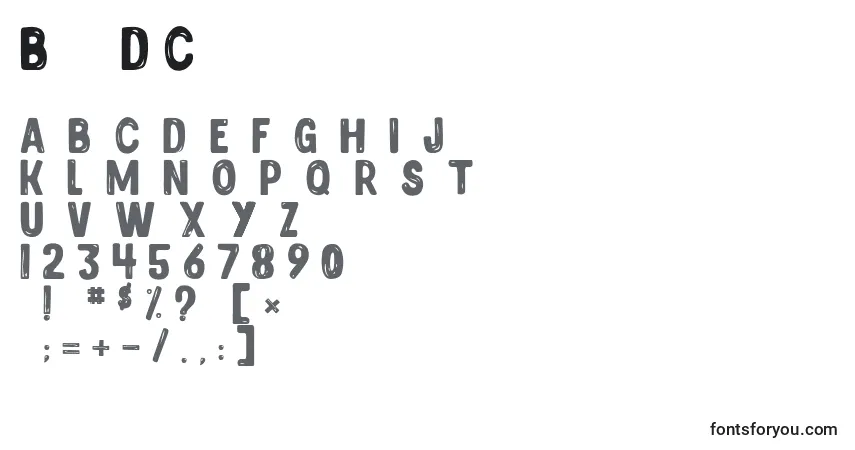 Schriftart BullesDeChocolats – Alphabet, Zahlen, spezielle Symbole