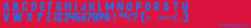 BullesDeChocolats Font – Blue Fonts on Red Background