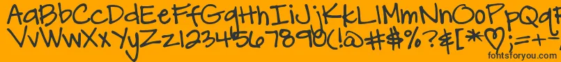 DjbCarlySueGotMarried-Schriftart – Schwarze Schriften auf orangefarbenem Hintergrund