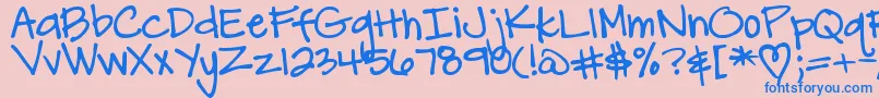 DjbCarlySueGotMarried Font – Blue Fonts on Pink Background