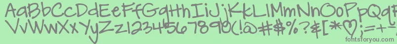 DjbCarlySueGotMarried Font – Gray Fonts on Green Background