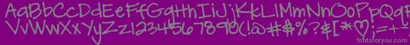 DjbCarlySueGotMarried Font – Gray Fonts on Purple Background
