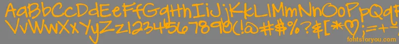 DjbCarlySueGotMarried-Schriftart – Orangefarbene Schriften auf grauem Hintergrund