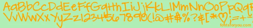 DjbCarlySueGotMarried Font – Orange Fonts on Green Background