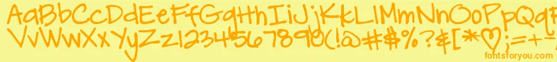 Шрифт DjbCarlySueGotMarried – оранжевые шрифты на жёлтом фоне