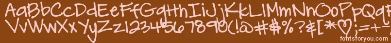 DjbCarlySueGotMarried Font – Pink Fonts on Brown Background