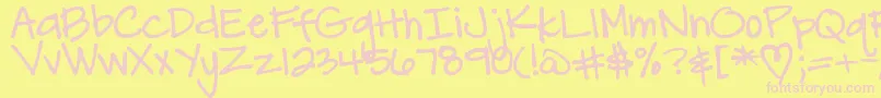 DjbCarlySueGotMarried Font – Pink Fonts on Yellow Background