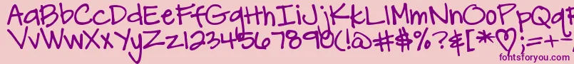 DjbCarlySueGotMarried Font – Purple Fonts on Pink Background