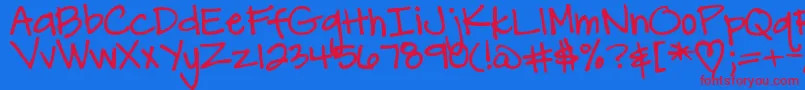 DjbCarlySueGotMarried Font – Red Fonts on Blue Background