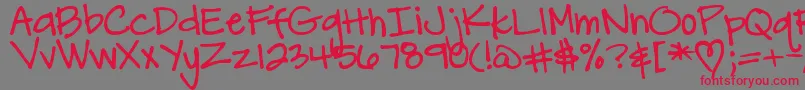DjbCarlySueGotMarried Font – Red Fonts on Gray Background