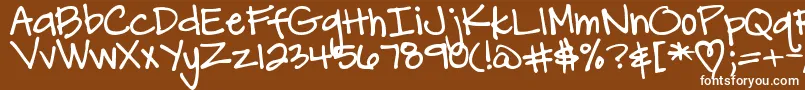 DjbCarlySueGotMarried Font – White Fonts on Brown Background