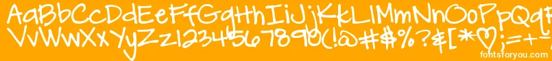 DjbCarlySueGotMarried Font – White Fonts on Orange Background