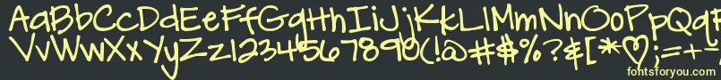 DjbCarlySueGotMarried Font – Yellow Fonts on Black Background