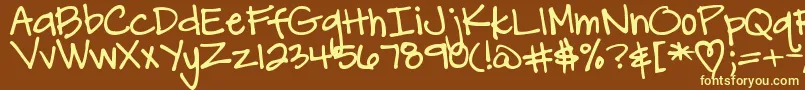 DjbCarlySueGotMarried Font – Yellow Fonts on Brown Background