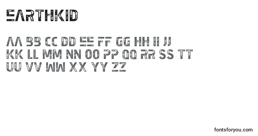 Шрифт EarthKid – алфавит, цифры, специальные символы