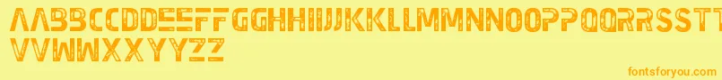 Police EarthKid – polices orange sur fond jaune