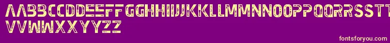 EarthKid-Schriftart – Gelbe Schriften auf violettem Hintergrund